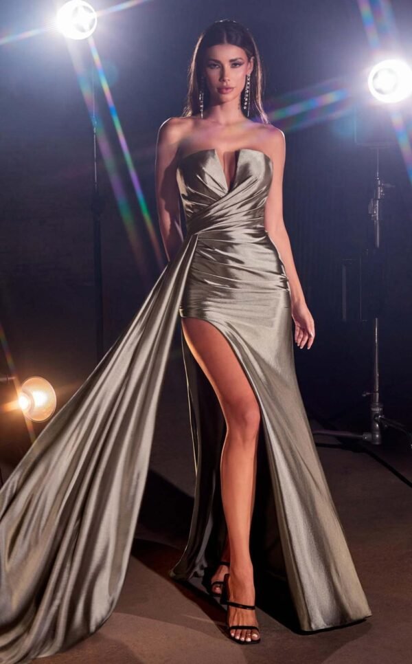 Vestido brillante gris oscuro